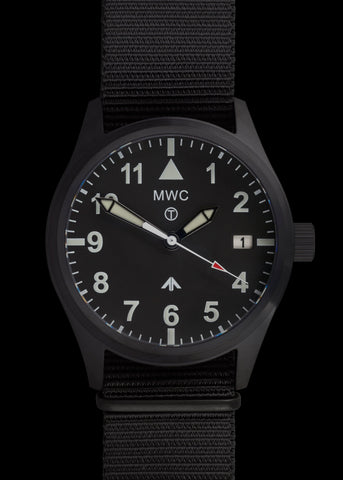 MWC MKIII 100m/330ft Water Resistant 1950s Pattern Automatic Ltd Edition Military Watch in black PVD Steel with Sapphire Crystal