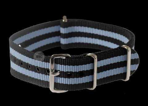 18mm Black Zulu Pattern Ballistic Nylon Military Watch Strap