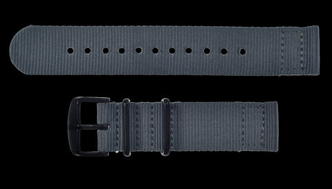 2 Piece 20mm Royal Marines NATO Military Watch Strap in Ballistic Nylon with Stainless Steel Fasteners