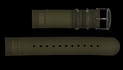 24mm Khaki / Ivory Sailcloth Watchstrap